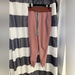 Womans Mauve FIGS Zamora High Waisted Scrub pants
